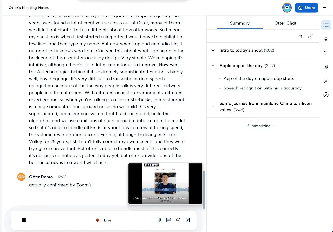 Otter ai meeting summaries review